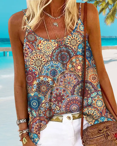 Top Trägertop Kreismuster Lässig