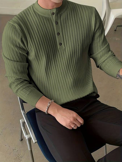 Strickpullover mit Knopf für Herren