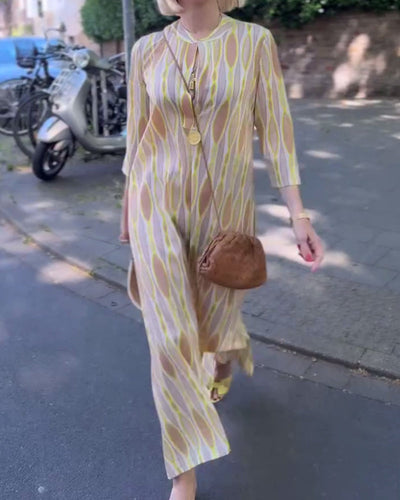 Kleid bedruckt cut-out modisch street