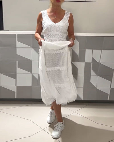 Kleid französisch einfarbig ärmellos