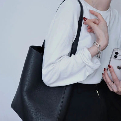 Große vegane Leder-Strandtasche – Braun, robust & stilvol