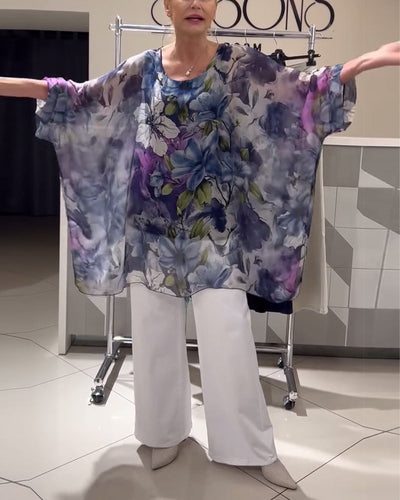 Bluse Modedesign Fledermausärmel Druck