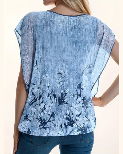 Bluse modisch geblümt Fledermausärmel
