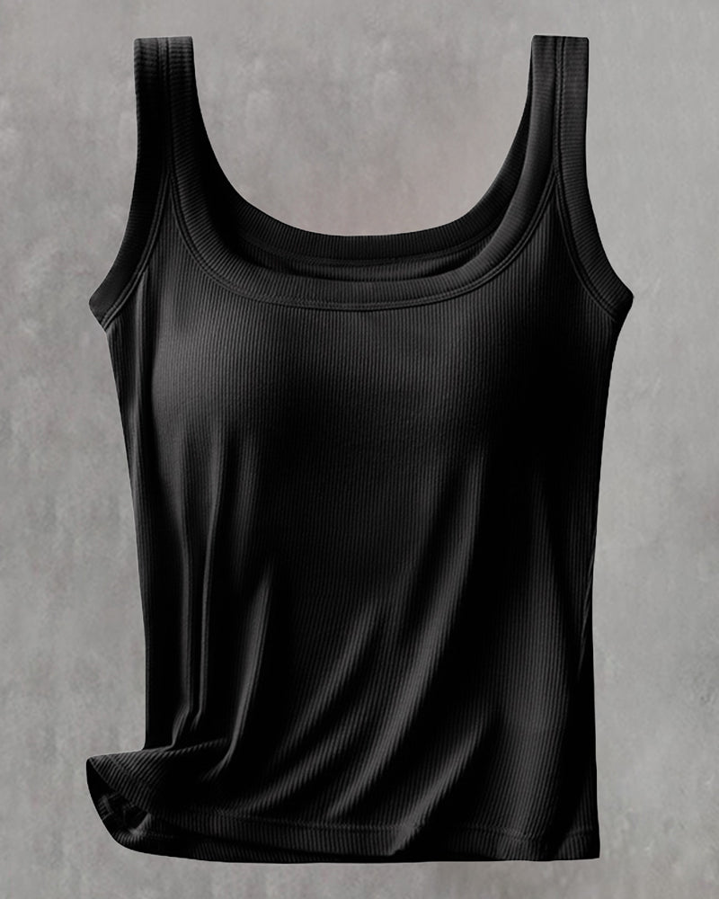 Einfarbiges Top mit integriertem BH