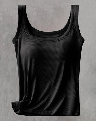 Einfarbiges Top mit integriertem BH