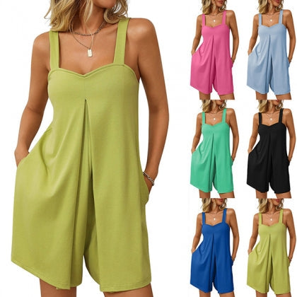 ASYA - KURZER JUMPSUIT MIT BREITEN TRÄGERN