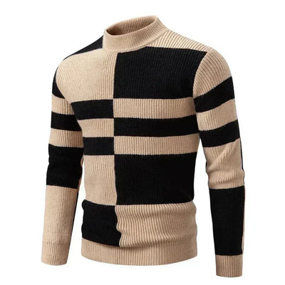 Grafischer Blockmuster-Strickpullover für Herren – Stilvoll und Bequem