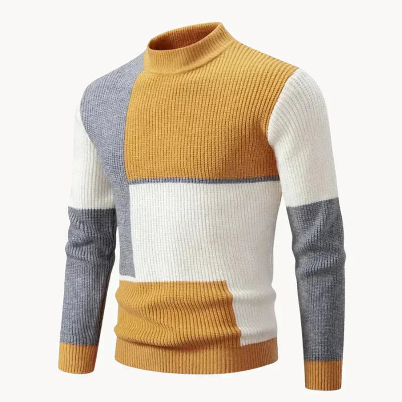 Grafischer Blockmuster-Strickpullover für Herren – Stilvoll und Bequem