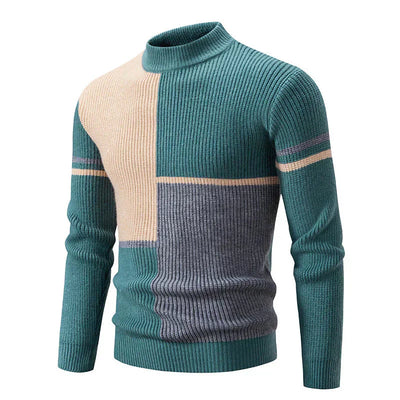 Grafischer Blockmuster-Strickpullover für Herren – Stilvoll und Bequem