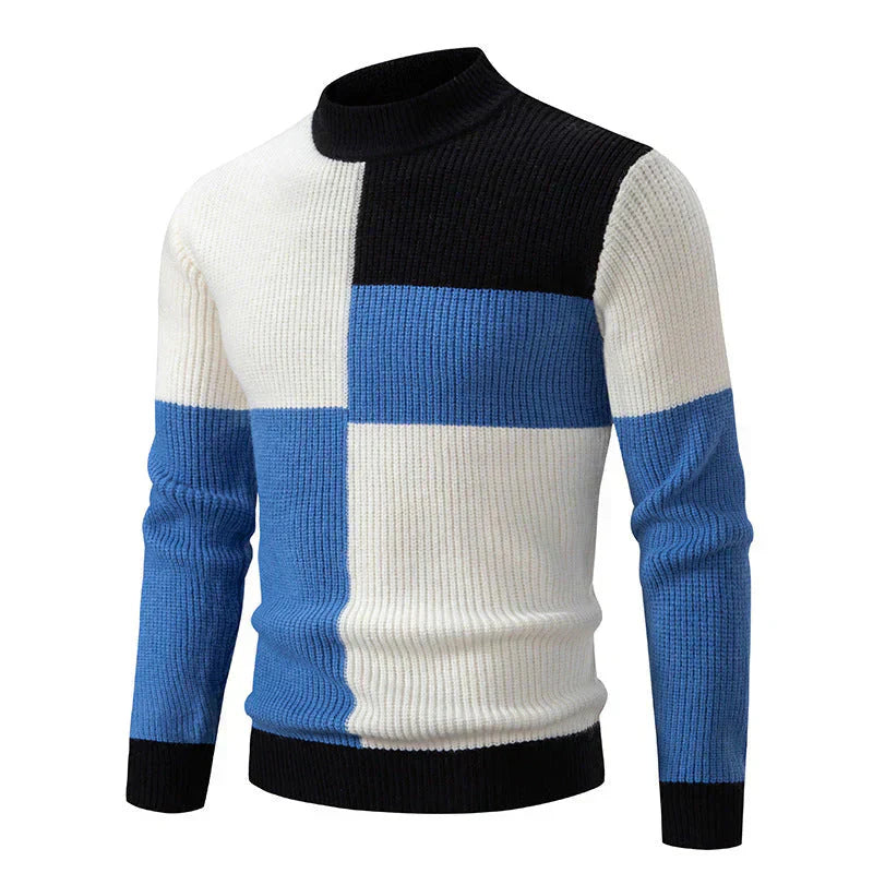 Grafischer Blockmuster-Strickpullover für Herren – Stilvoll und Bequem