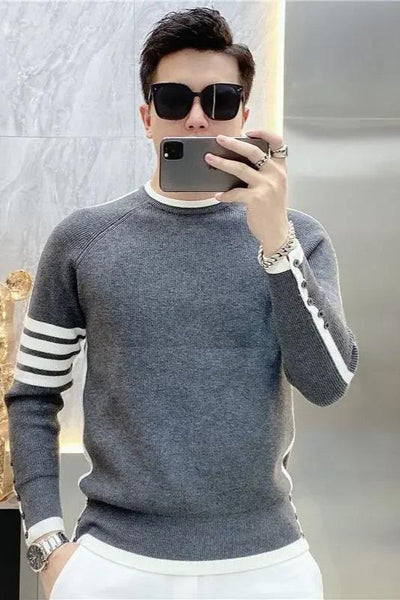 Einfacher stilvoller langer Winterpullover für Männer