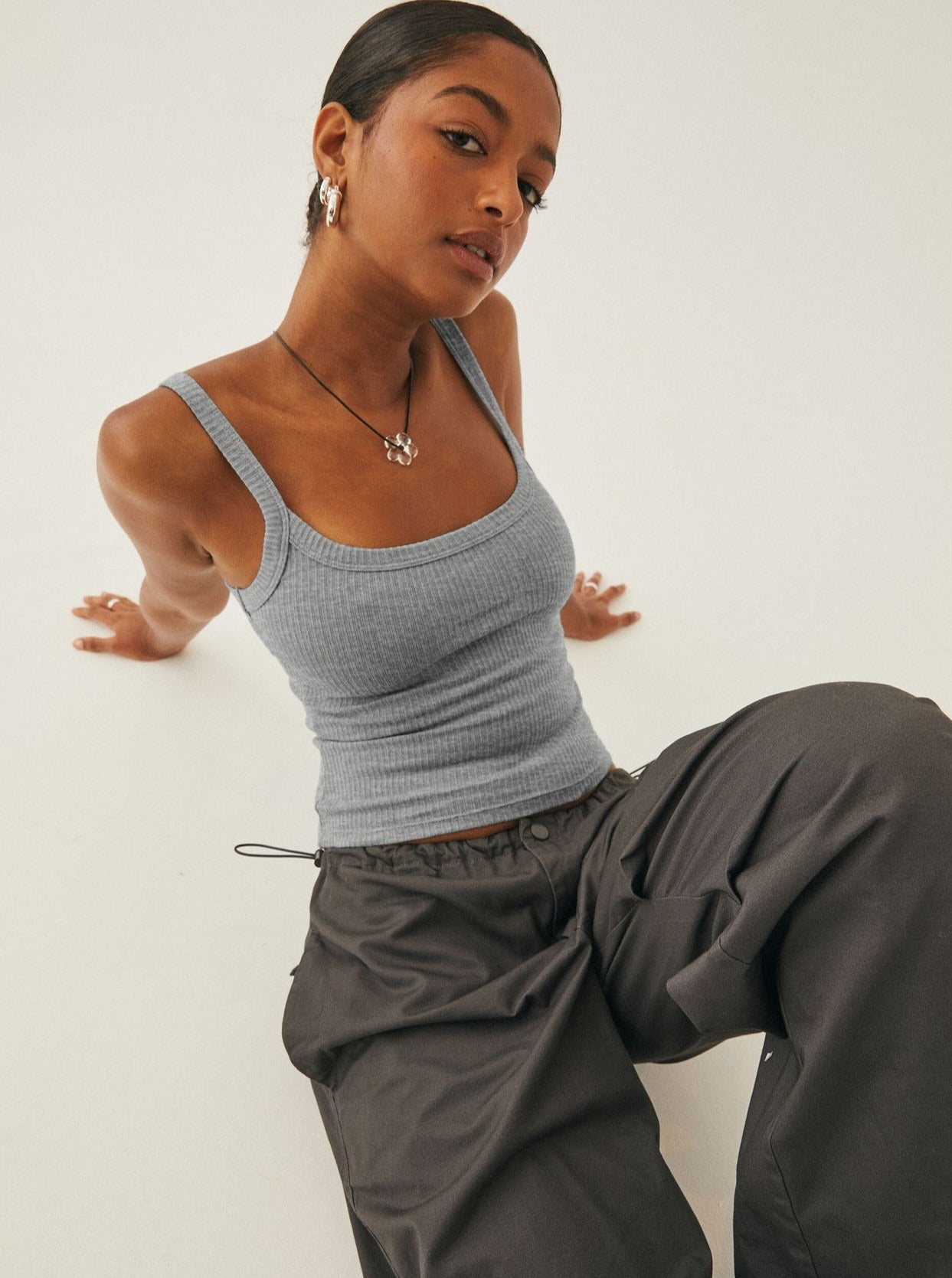 Anke | Lässiges geripptes Tank-Top mit Rundhalsausschnitt