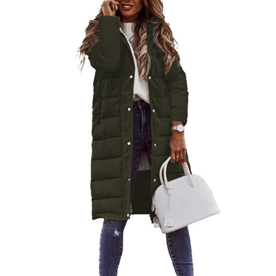 Hoodie mit Knopfverschluss und langen Ärmeln – Mid-Length Baumwolljacke im Streetstyle