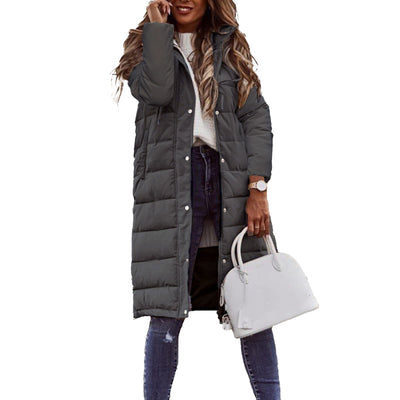 Hoodie mit Knopfverschluss und langen Ärmeln – Mid-Length Baumwolljacke im Streetstyle