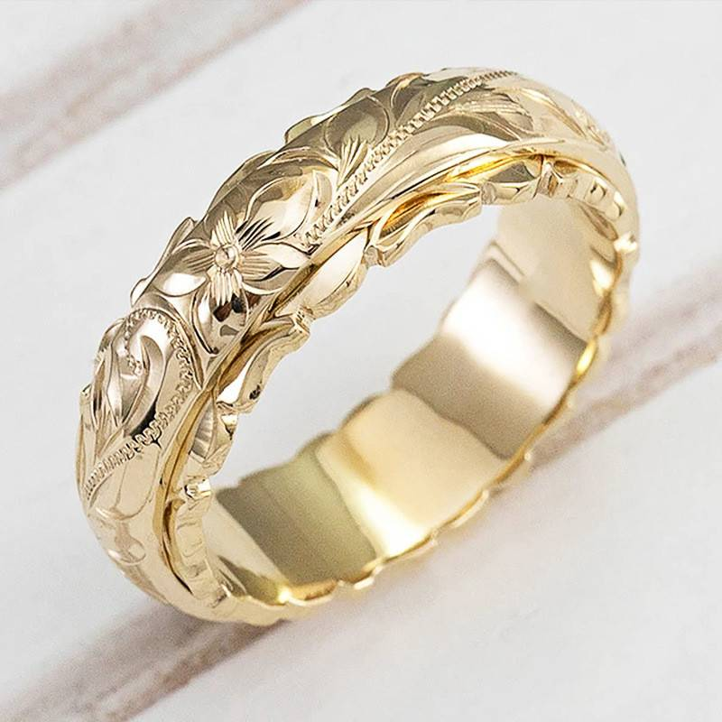 Vintage Goldring mit natürlichem Muster