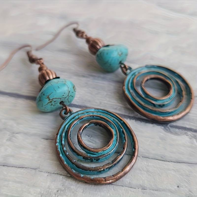 Vintage-Turquoise Spiral Ohrhänger