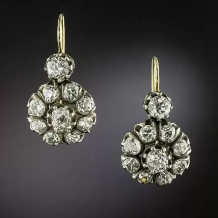 Vintage-Ohrringe mit Mandala aus Zirkon