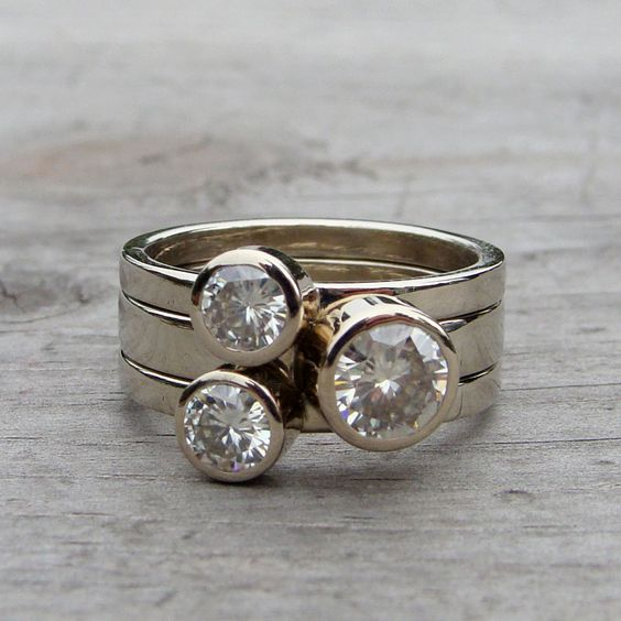 Vintage-Ring „Triple“ mit Zirkonia