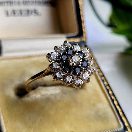 Kristallblauer Vintage-Ring