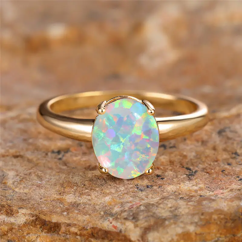 Vintage Goldring mit Opal