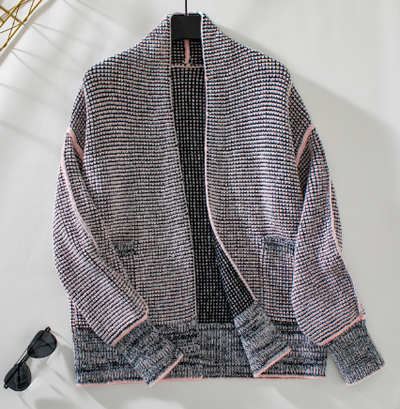 Graue Strickjacke in lockerer Passform für Frauen