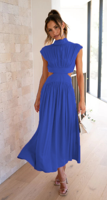 Ausgeschnittener Taille Maxikleid für Damen