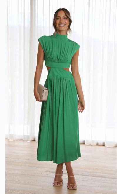 Ausgeschnittener Taille Maxikleid für Damen