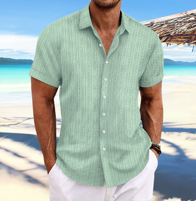 Texturiertes Kurzarmhemd für Herren