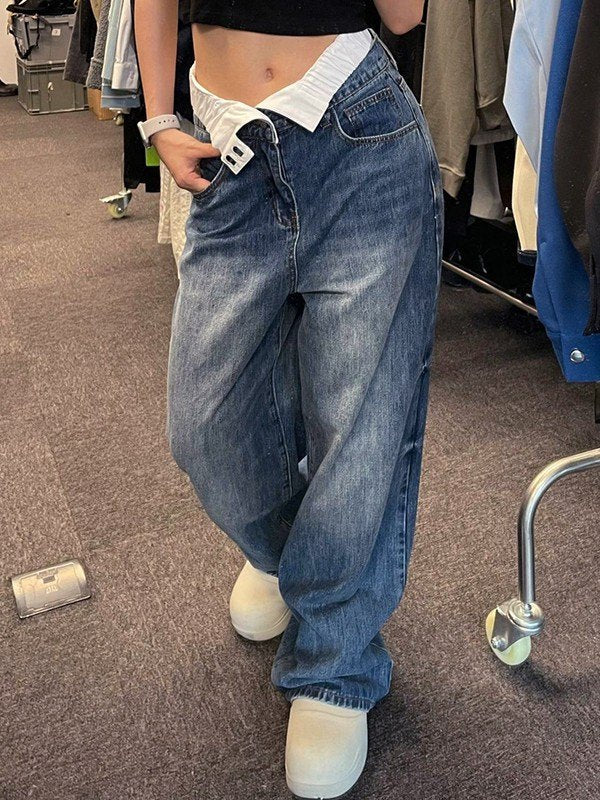 Stilvolle Denim-Hose mit hoher Taille für Frauen