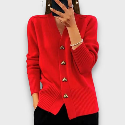 Heliora – Strickjacke mit Herzknöpfen