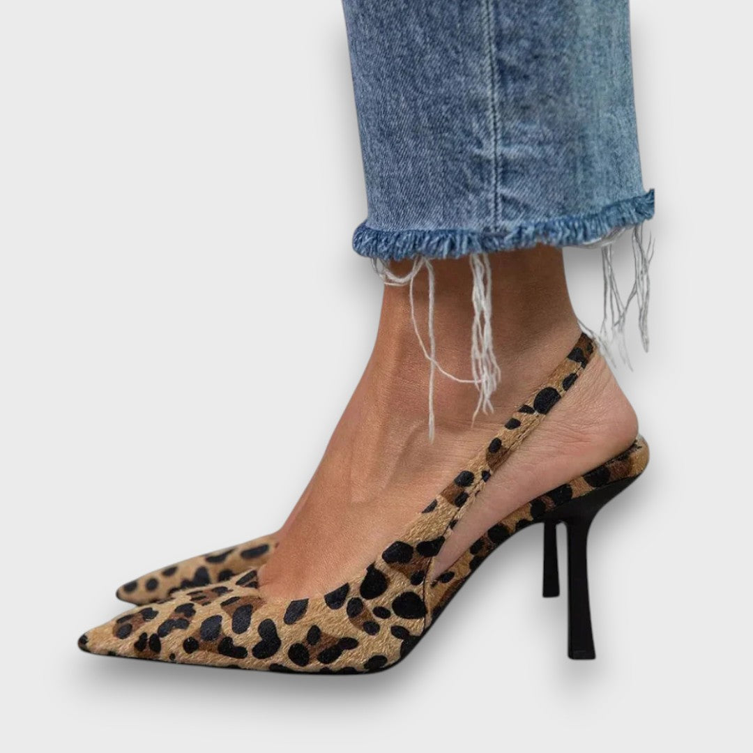 Lioren – Slingpumps mit Animal-Print