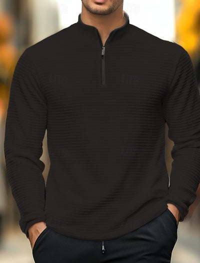 Strickpullover mit halbem Reißverschluss für Männer