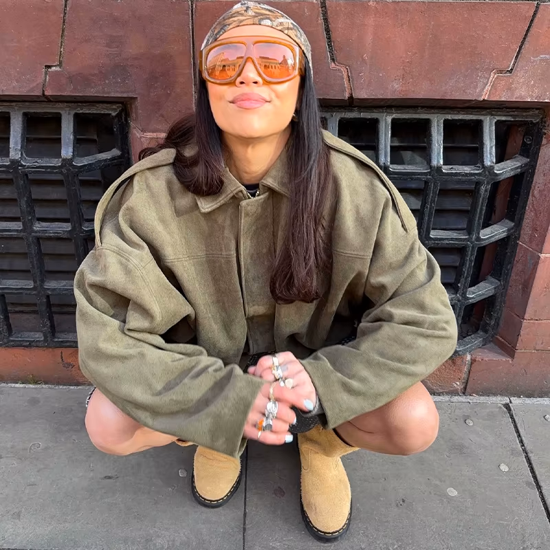 Jolie – Oversized Suede-Jacke für mühelosen Chic