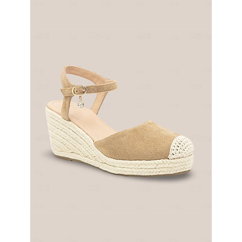 Pomeline – Boho-Espadrille-Keilsandalen mit funkelndem Charme