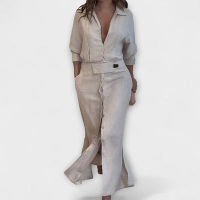 Jeanette - V-Neck Maxi Dress