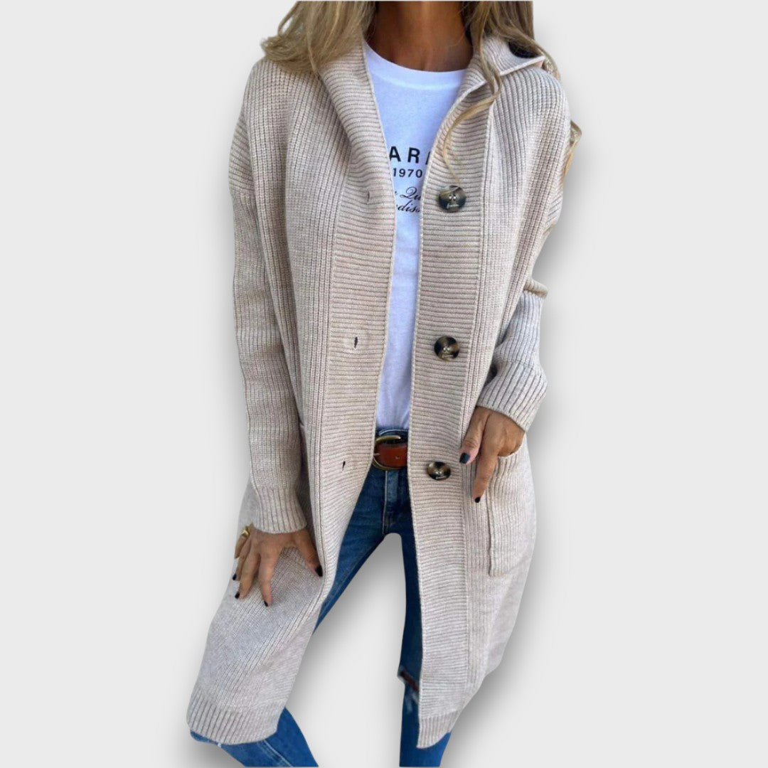Fara – Strick-Cardigan mit Kapuze & Knopfleiste