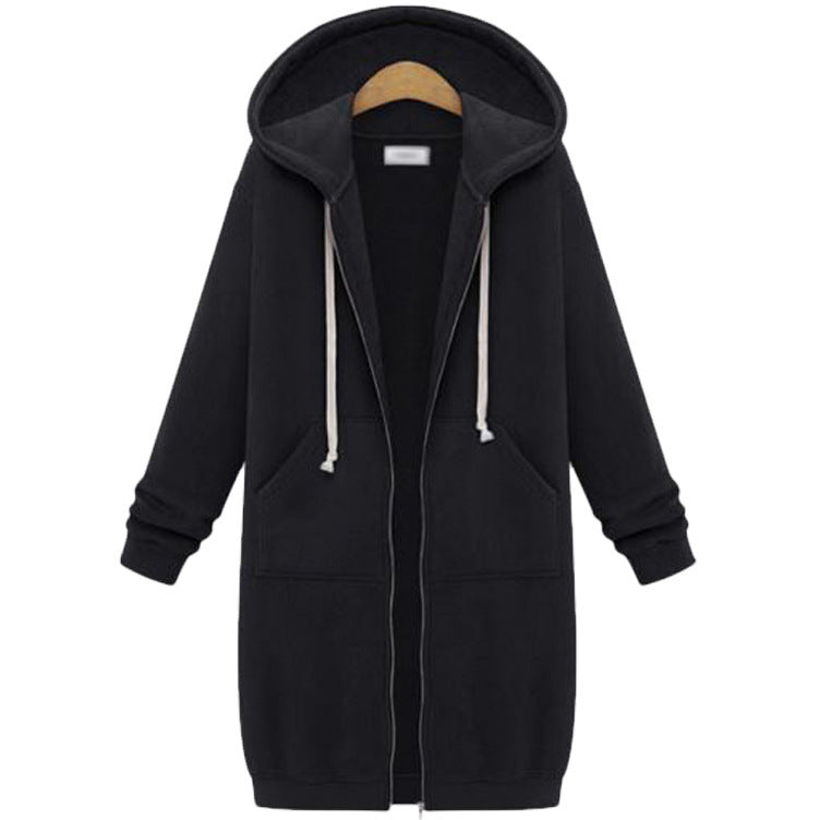Kapuzensweater mit langen Ärmeln - Fleece-langjacke für stilvolle Frauen