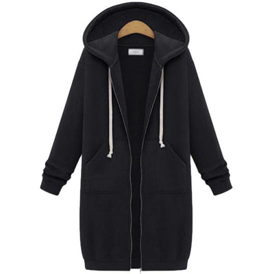 Kapuzensweater mit langen Ärmeln - Fleece-langjacke für stilvolle Frauen