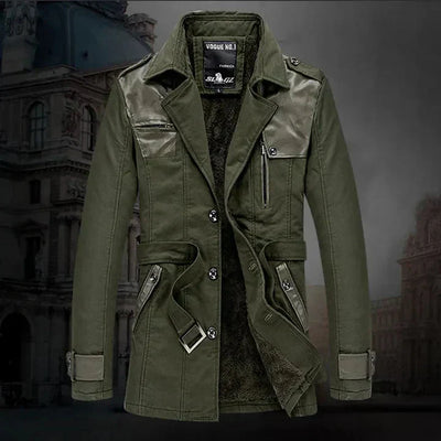 Klassischer Herren Trenchcoat mit isolierender Wärme und taillierbarem Gürtel