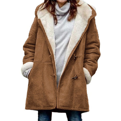 Kuschelige Damen-Fleecejacke mit Kapuze für kalte Tage