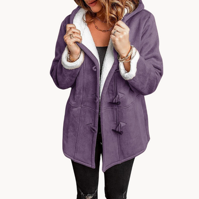 Kuschelige Damen-Fleecejacke mit Kapuze für kalte Tage
