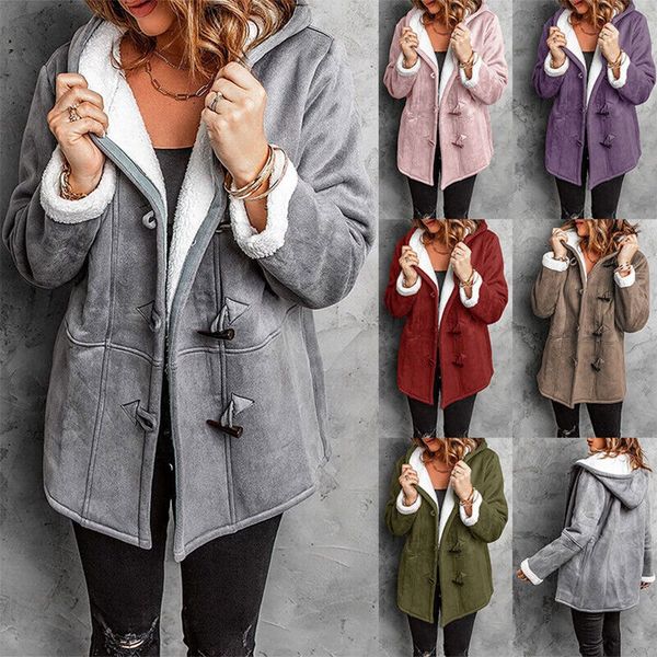 Kuschelige Damen-Fleecejacke mit Kapuze für kalte Tage