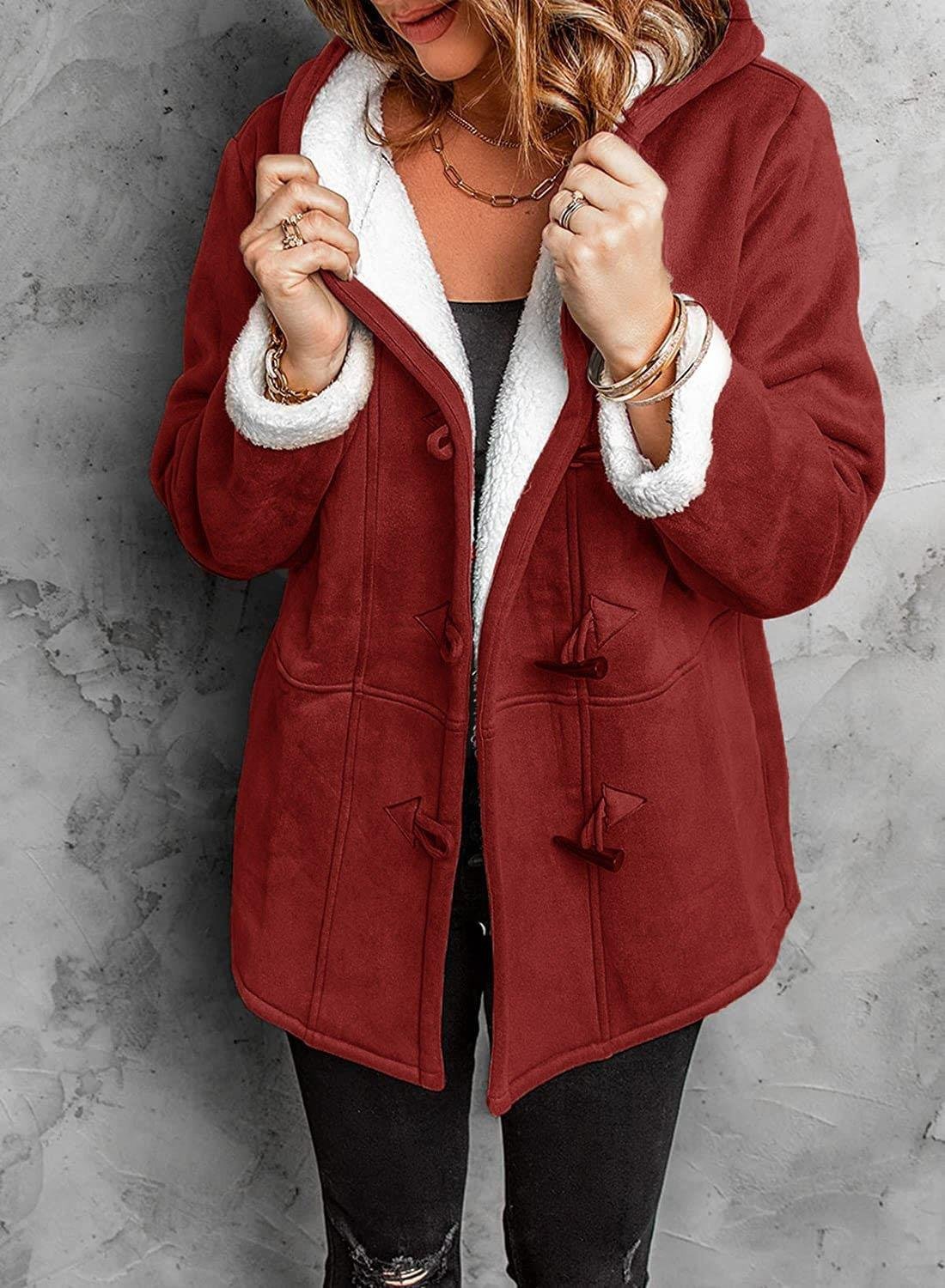 Kuschelige Damen-Fleecejacke mit Kapuze für kalte Tage