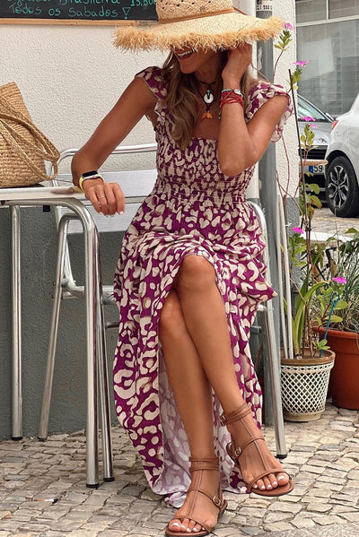 Manon – Maxikleid mit hoher Taille und Leopardenmuster