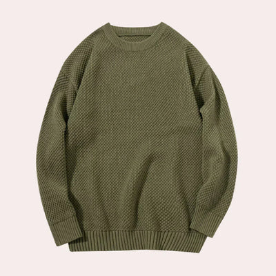 Lässige Herren-Windjacke mit Rundhals-Pullover für stilvolle Freizeitlooks