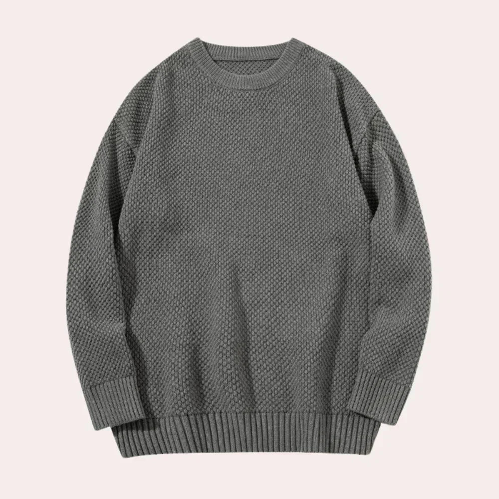 Lässige Herren-Windjacke mit Rundhals-Pullover für stilvolle Freizeitlooks