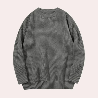 Lässige Herren-Windjacke mit Rundhals-Pullover für stilvolle Freizeitlooks
