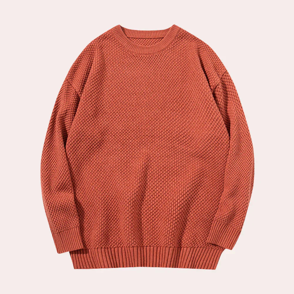 Lässige Herren-Windjacke mit Rundhals-Pullover für stilvolle Freizeitlooks
