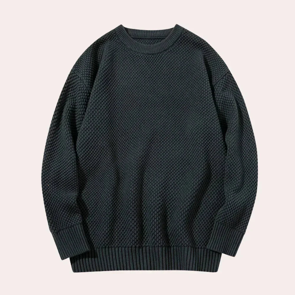 Lässige Herren-Windjacke mit Rundhals-Pullover für stilvolle Freizeitlooks