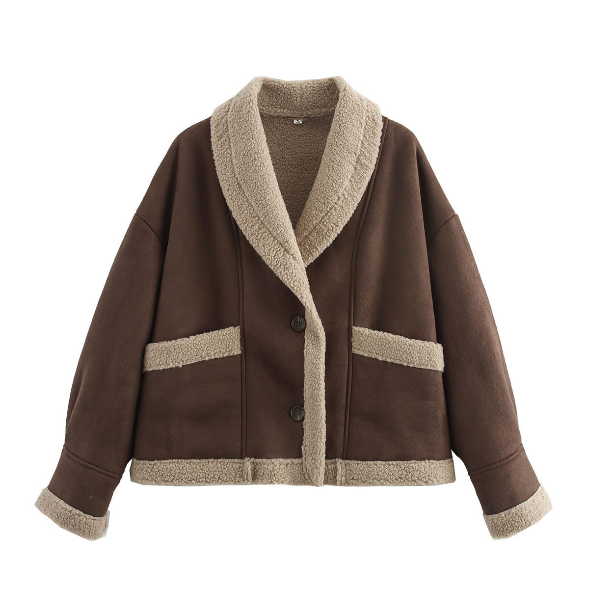 Lässiger Damen-Wollmantel mit Taschen und Pelzkragen für den Winter